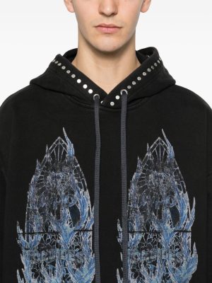 graphic print who deside war hoodie