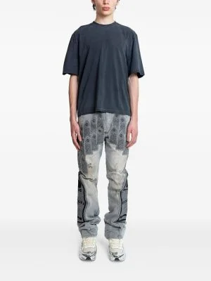 embroidered arch jeans