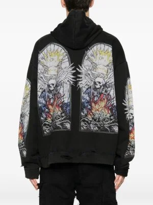 skull hoodie print