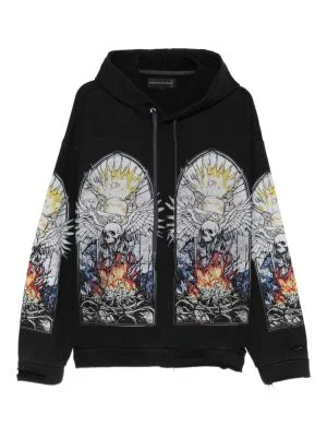 skull hoodie print